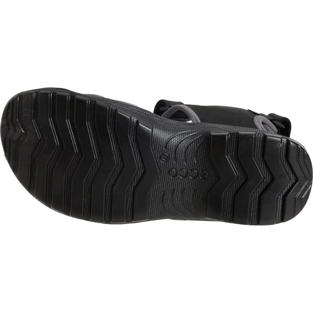 Ecco Men's Onroads Sandal 3 Leather Quick Fasten Straps Fluidform Footbed Black